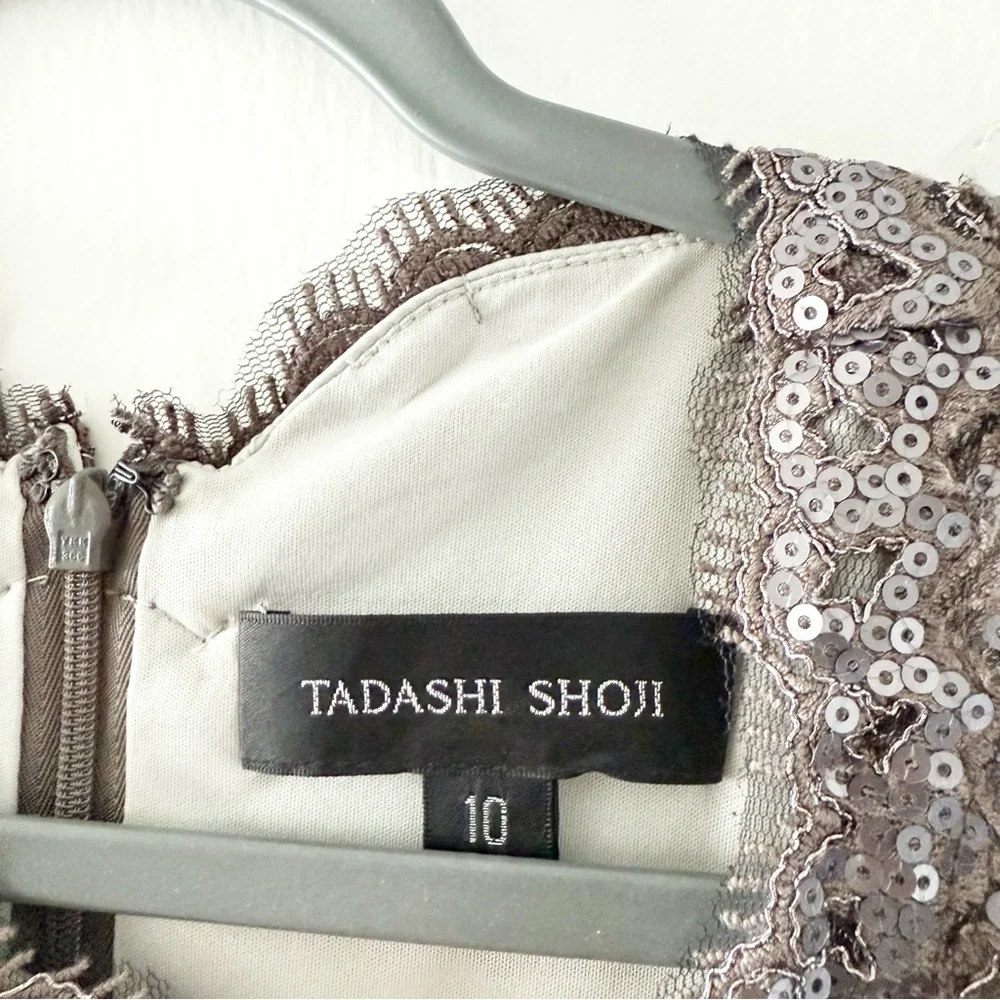 Tadashi Shoji Bera Sequin Embroidered Dress Size 10 - Picture 8 of 12
